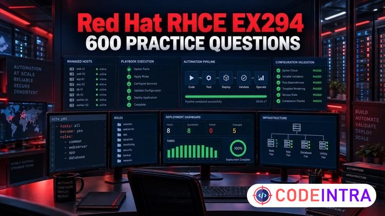 Red Hat RHCE EX294 Practice Exams: 600 Questions preview